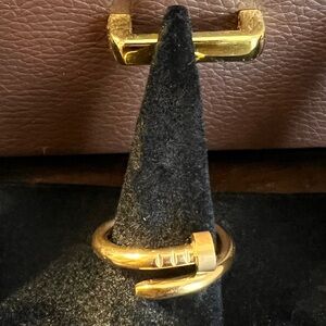 Gold colored (brass) nail ring (inspired) size 9